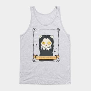 Wednesday Addams Funny Cat Tank Top